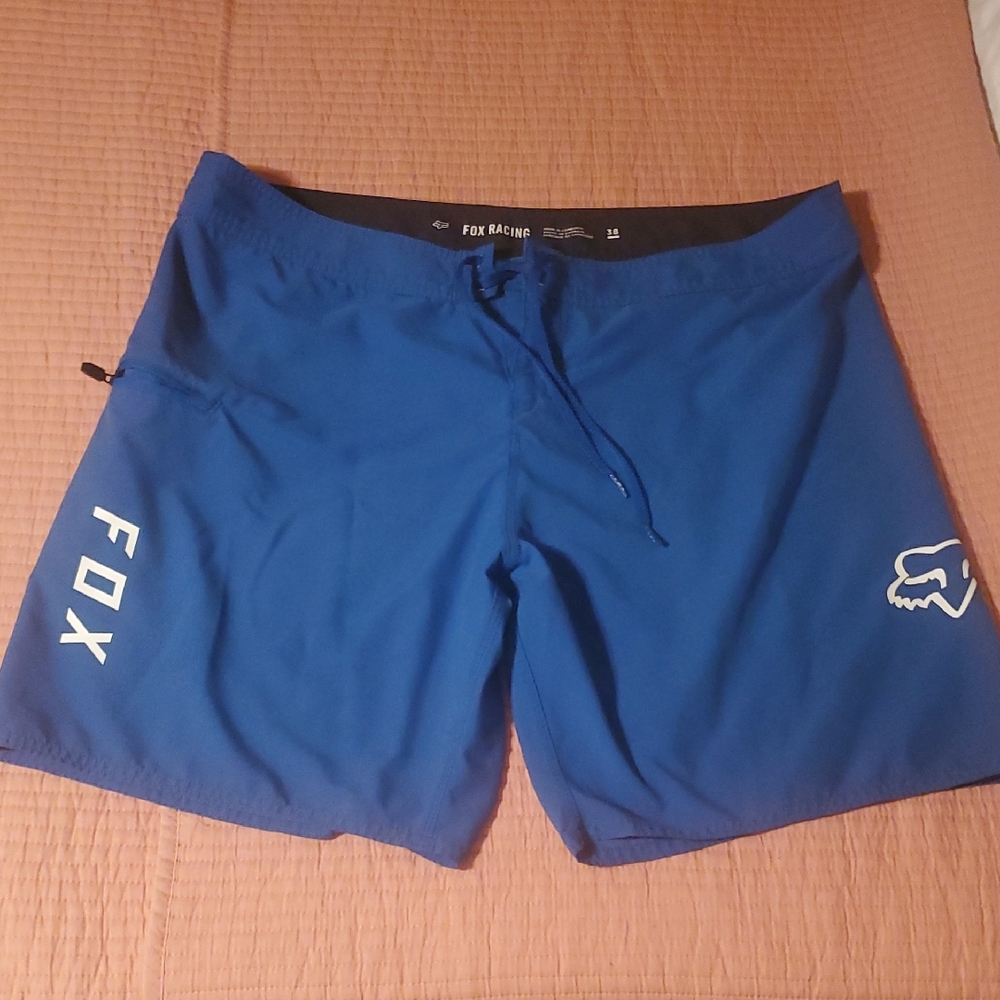 Fox Blue Board Shorts with Drawstring Closure